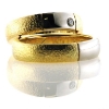 Billede af 1 par vielsesringe med hvidguld, damering fattet med brillant 14 kt.