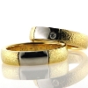 Billede af 1 par vielsesringe med hvidguld, damering fattet med brillant 14 kt.