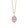 Billede af Mads Z "Portofino" vedhæng 14 kt. guld m. pink topas + brillanter (eksl. kæde)