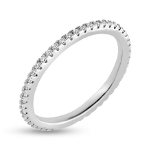 Billede af By Pind ring sølv rhodineret med zirkoniasten str. 54