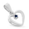 Billede af Vedhæng hjerte, safir 2,1 mm. åbent 14 kt. hvg. 