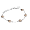 Billede af Susanne Friis Bjørner armbånd sølv m. røgfarvet kvarts (17-21cm)