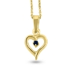 Billede af Vedhæng hjerte, åbent massivt, ægte safir 0,03 ct.