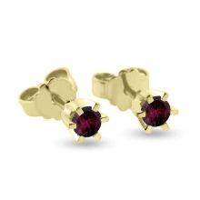Billede af Ørestik rubin, 6 grab. fatning, 2*3,5 mm (ca a 0,15 ct) 14 kt