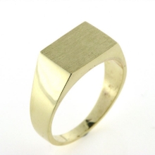 Billede af Herrering m. lukket bund m. plade 9*13mm 14 kt facon 6,7 gr. (prisen er excl. guld)