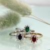 Billede af Diana ring roset 0,11 H-W/SI-safir 14 kt.