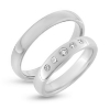 Billede af Vielses & Forlovelses ringe, 5* brill. 1* 0,04 + 4* 0,02  w/vs. i damering 14 kt. hvg.