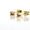 Billede af Ørestik firkantet 4 grab. fatning, ægte rubin 2* 2,5 mm. 14 kt.