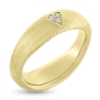 Billede af Ring bølget, massiv 3* 0,015 w/vs. fattet i hjerte 14 kt.
