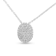 Billede af By Pind halskæde sølv rhodineret oval med zirkoniasten 40 cm