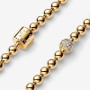 Billede af Pandora armbånd Kugle- og Pavéindfattet forgyldt metalblanding (17-21 cm)