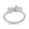 Billede af Ring hjerter, massiv, 2 hjerter 925s (hjertering)