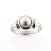 Billede af Ring m. fwp. button, 6½-7 mm. 925s.