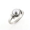 Billede af Ring m. fwp. button, 6½-7 mm. 925s.