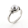 Billede af Ring m. fwp. button, 6½-7 mm. 925s.