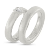 Billede af Vielses & Forlovelses ringe, 1 dia. hjerte slib 0,25 tw/vvs. 14 kt. hvg.