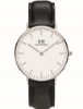 Billede af Daniel Wellington dameur Classic Sheffield, læderrem sort, stål, 36mm