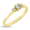 Billede af Ring 3 sten, 1 brill. 0,10 w/vs., 2* brill. a 0,03 w/vs. 14 kt. 