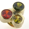 Billede af Ring massiv 3 facet stene, 14 kt. 
