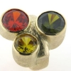 Billede af Ring massiv 3 facet stene, 14 kt. 