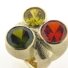 Billede af Ring massiv 3 facet stene, 14 kt. 