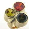 Billede af Ring massiv 3 facet stene, 14 kt. 