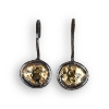 Billede af By Birdie Essex Amalthea Mirror øreringe sort rhodineret sølv m.14kt