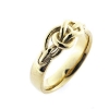 Billede af Ring med knob "pælestik" 925s (-59) forgyldt (forgyldning vil blive slidt af ved brug !)