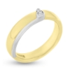 Billede af Ring, påloddet pynt hvg. med brill. 0,03 w/vs. 14 kt. + 14 kt. hvg.