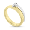 Billede af Ring, påloddet pynt hvg. med brill. 0,03 w/vs. 14 kt. + 14 kt. hvg.