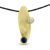 Billede af Vedhæng brill. 0,10 w/vs., safir 4 mm. 0,30 ct. 14 kt.