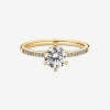Billede af Pandora ring Klar Funklende Krone solitairering forgyldt metalblanding (str.48-60)