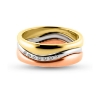 Billede af Collector ringsæt i 14 kt. guld, 14 kt. rosa guld og 14 kt. hvidguld m. brillanter