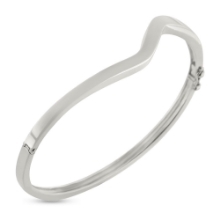 Billede af Armring med chener & lås, bølget overdel, 1* 0,03 w/vs. 14 kt. hvg.