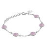 Billede af Susanne Friis Bjørner armbånd sølv m. lyserød krystal (17-21cm)