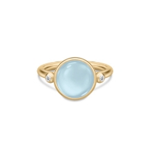 Billede af Julie Sandlau Prime Milky Aqua ring forgyldt sølv lys krystal cz str. 60