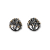 Billede af By Birdie Tree Of Life ørestikker sort rhodineret sølv m.14kt kugler