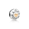 Billede af *Pandora charm sølv 14 karat hjerte PANDORA logo