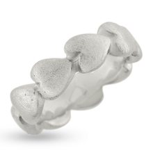Billede af Ring hjerter 14 kt. hvg. (hjertering)
