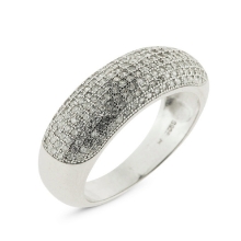 Billede af By Pind ring sølv rhodineret med hvide zirkonia sten (Str 55)