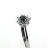 Billede af Rosetring 14 kt. hvg., sort brill. 0,30 ct. + 8 brill. a  0,04 ct. w/vs.