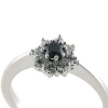 Billede af Rosetring 14 kt. hvg., sort brill. 0,30 ct. + 8 brill. a  0,04 ct. w/vs.