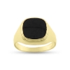 Billede af Herrering lukket bund onyx 12*12 mm. i guld