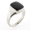 Billede af Herrering m. lukket bund, antik sl. onyx 14*12 mm 14 kt. hvg.