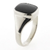 Billede af Herrering m. lukket bund, antik sl. onyx 14*12 mm 14 kt. hvg.