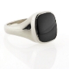 Billede af Herrering m. lukket bund, antik sl. onyx 14*12 mm 14 kt. hvg.