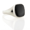 Billede af Herrering m. lukket bund, antik sl. onyx 14*12 mm 14 kt. hvg.