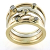 Billede af Ring fattet med brill. 14 kt. + 14 kt. hvg.