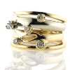 Billede af Ring fattet med brill. 14 kt. + 14 kt. hvg.