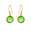 Billede af Susanne Friis Bjørner Ørering sølv forgyldt rund cabochon peridot krystal 10 mm